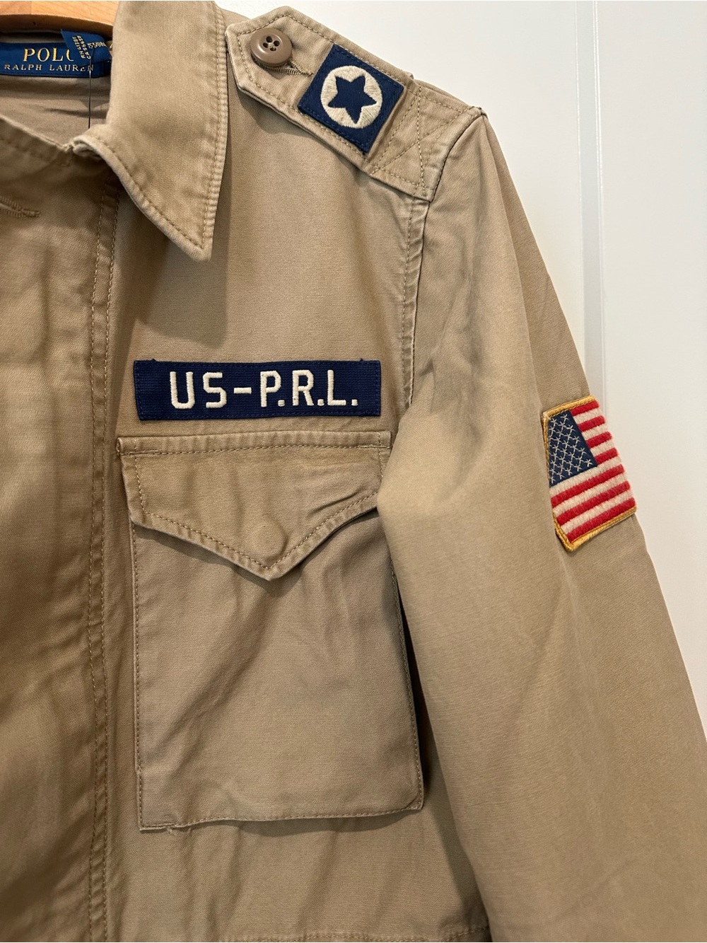 Polo Ralph Lauren M-65 Field Jacket With Patches, Flag Khaki XS Brand New Rare! - Picture 3 of 10